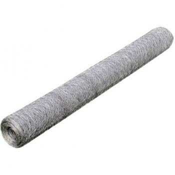 VidaXL Chicken Wire Fence Galvanised Steel 25x1 m Silver