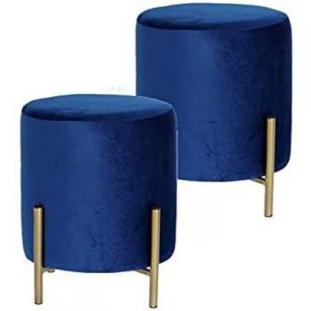 Pouf Elegante Oro e Blu