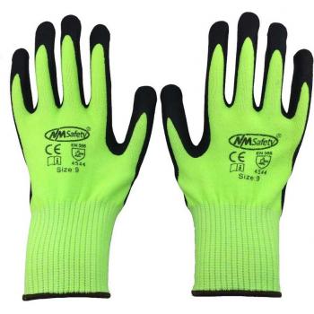 NMSafety Level 5 Cut Resistant Hi-Viz Yellow Safety Work Glove