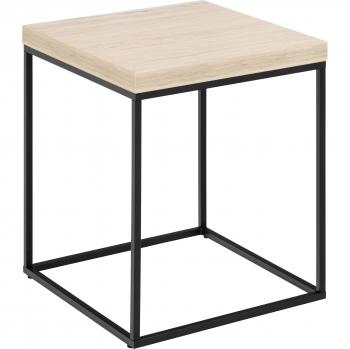 Table d'appoint carrée 40x40x45 cm décor travertin clair