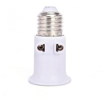 Adaptateur PBT E27 ignifuge avec support lamp et prise EU, couleur blanche