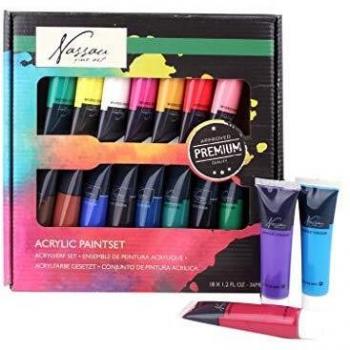 Künstler-Acrylfarben von Grafix: 18 x36 ml, 648 ml Gesamt – Einfarbig