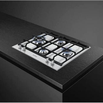 Piano di cottura a gas 4 fuochi SMEG PX164L, stile acciaio inossidabile