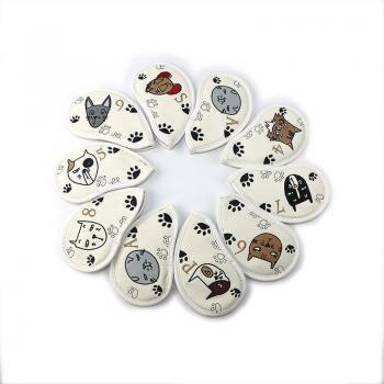 Club‑Headcover-Set Eisen – 9 wasserdichte PU‑Abdeckungen mit karikaturistischen Motiven