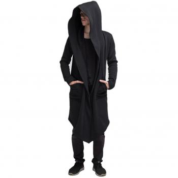 Suéter Largo con Capucha y Bolsillos para Hombre