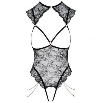 Eleganter Ouvert-Body aus Spitze & Samt – Abierta Fina Lingerie