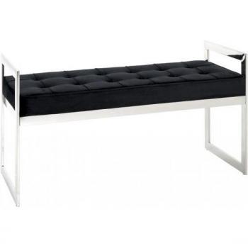 Polsterbank HAKU Sitzbänke Gr. B/H/T: 100 cm x 57 cm x 440 cm, Samtstoff STC, schwarz (schwarz, edelstahl)