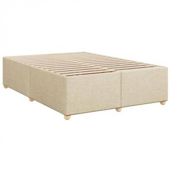 Bettgestell ohne Matratze Creme 160x200 cm Stoff