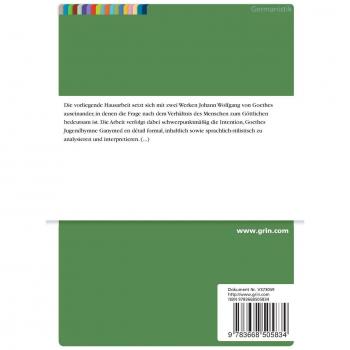 Theologie und Anthropologie in Johann Wolfgang von Goethes lyrischem Früh