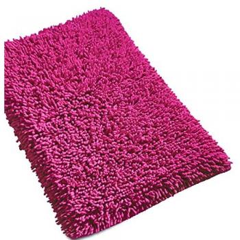 Tapis de bain 50x80 cm, tissu chenille, couleur fuchsia – LINNEA