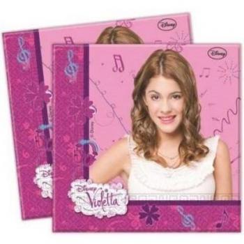 Violetta-servetten (Pakket van 8) One Size roze