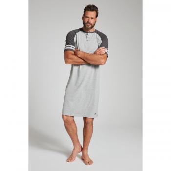 JP1880 Grey Cotton Blend Nightgown for Men, L