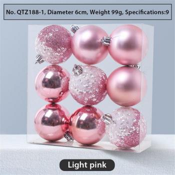 Juego de 9 bolas decorativas para árbol de Navidad, adornos colgantes de Papá Noel