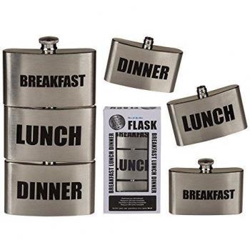 Metal Flask, Breakfast-Lunch-Dinner