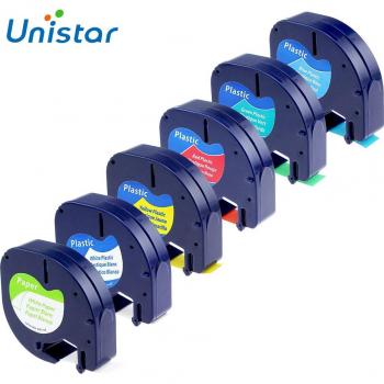 Etiquetas Unistar para impresoras Dymo Letratag, 6 colores