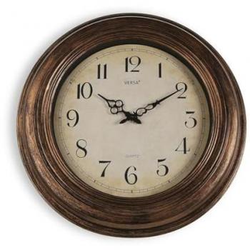 Horloge Murale VERSA 25 cm Antique en Plastique Doré