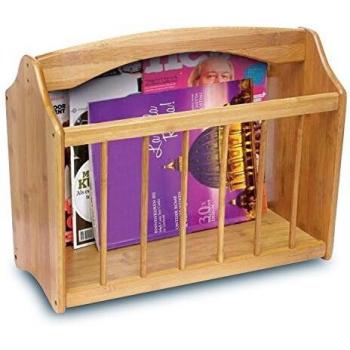 Wooden Bamboo Magazine & Mail Shelf – Standing Storage by Taylor & Brown
