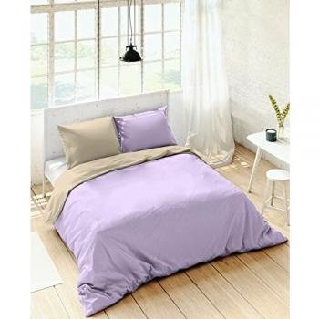 Funda nórdica Violeta/Beige 270x270 cm para cama de 180