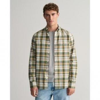 Camisa de lino y algodón Gant a cuadros para hombre