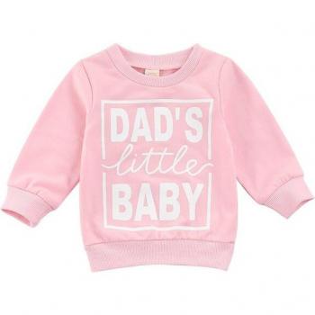 Autumn Casual Top for Newborns with Letter Design
