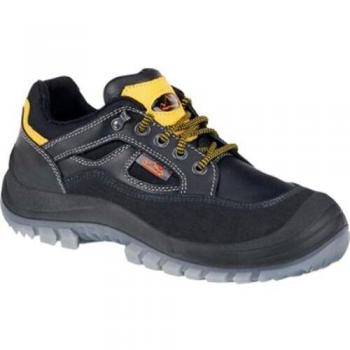 Robuste Sicherheits-Overcap-Schuhe in schwarzem Vollrindleder, 38