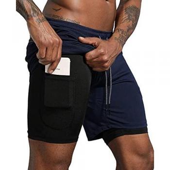 RapidRidge Workout Shorts – Phone Compartment (Navy)