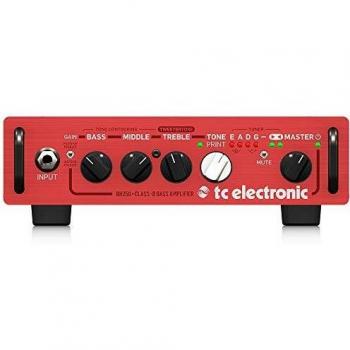 TC Electronic Bass Amplifier Head 250W TonePrint Compatible Tuner Compact Size Headphone Out with Speaker Simulation BH250 Red Built-in