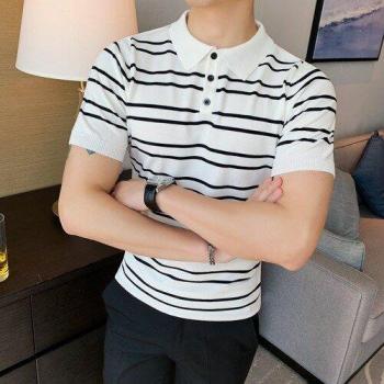 Spring Summer 2022 Men's Striped Cotton Polo