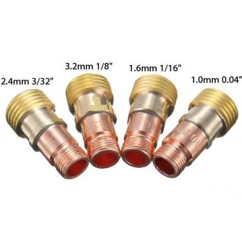 Brass Collet Body Stubby Gas Lens Kit for Tig WP-17/18/26 14x28.1mm