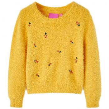VidaXL Rundhals Kinderpullover Gestrickt Ocker 116