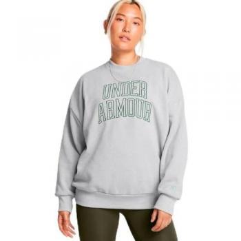 Under Armour Women's Heavyweight Terry Sweatshirt Mod Gray / Forest Green