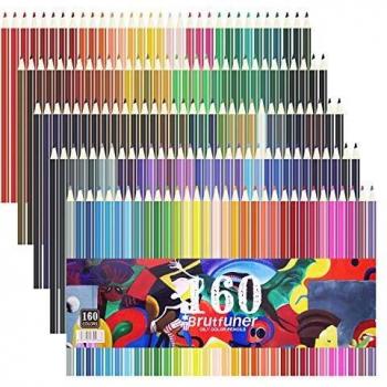 Laconile 160 Count Colored Pencils, Vibrant Colors and Oily Art Lead, Pre-Sharpened Set for Adult Coloring Books, Artist Drawing, Sketching, and Crafting
