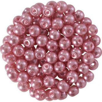 Glasparels Roze, Ø 4 mm, 100 stuks