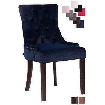 Poltrona Velluto Blu Antik Aberdeen