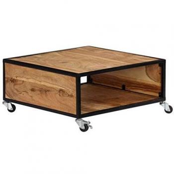 Solid Acacia Floor Table – 70x70x32 cm