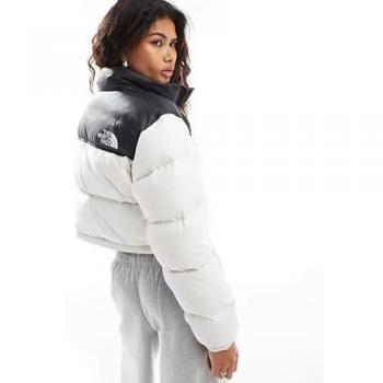 The North Face White Short Nuptse Jacket M