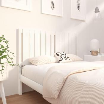 Tête de Lit Blanche 125,5x4x100 cm en Bois Massif de Pin