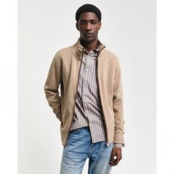 Gant Sweat-shirt Zip Khaki Mel