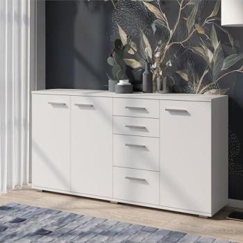 Buffet FAUSKE 3 Tiroirs en Blanc 34 x 138 x 74 cm