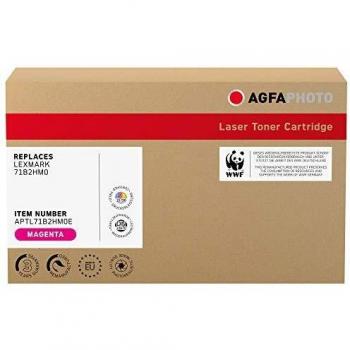 AgfaPhoto Laser Toner, kompatibel mit Lexmark 71B2HM0, 3500 Seiten, Magenta-rot