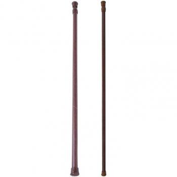 2x Adjustable Telescopic Spring Loaded Curtain Poles, Wood Color, 55-90cm/70-120cm