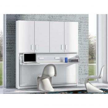 Lit Escamotable Pratique 140x190 Chêne Blanchi Miko