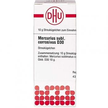 DHU Mercurius sublimatus corrosivus D30 Streukügelchen, 10 g Globules