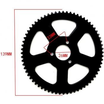 26mm 25H Rear Chain Sprocket 62T 64T 66T 68T 70T 72T for Pocket Bike