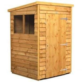 Dip Treated Pent Overlap 4ft x 4ft Power Shed