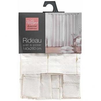 Rideau Décoratif Jacquard 140x260 cm Naturel/Or