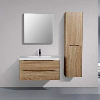 Set Mueble + Lavabo 90 cm – Roble Claro Piacenza