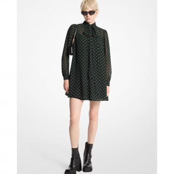 Estilo Minimalista: Vestido Corto con Lazo en el Cuello – Michael Kors