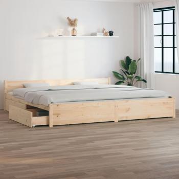 Lit Super King vidaXL avec tiroirs 180x200 cm