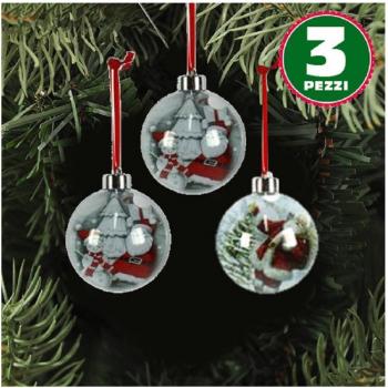 Bolas Decorativas de Navidad Transparentes con Papá Noel